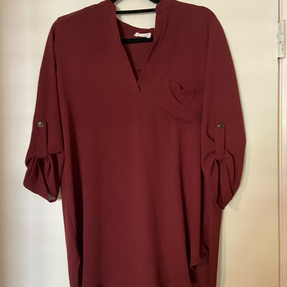 Lush 3/4 sleeve- chiffon tunic